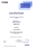 Osv�d�en� na realizov�n� staveb se syst�mem YTONG